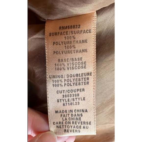 Max Studio Faux Leather Long Sleeve Asymmetrical Zip Biker Moto Jacket Brown L - Picture 7 of 7